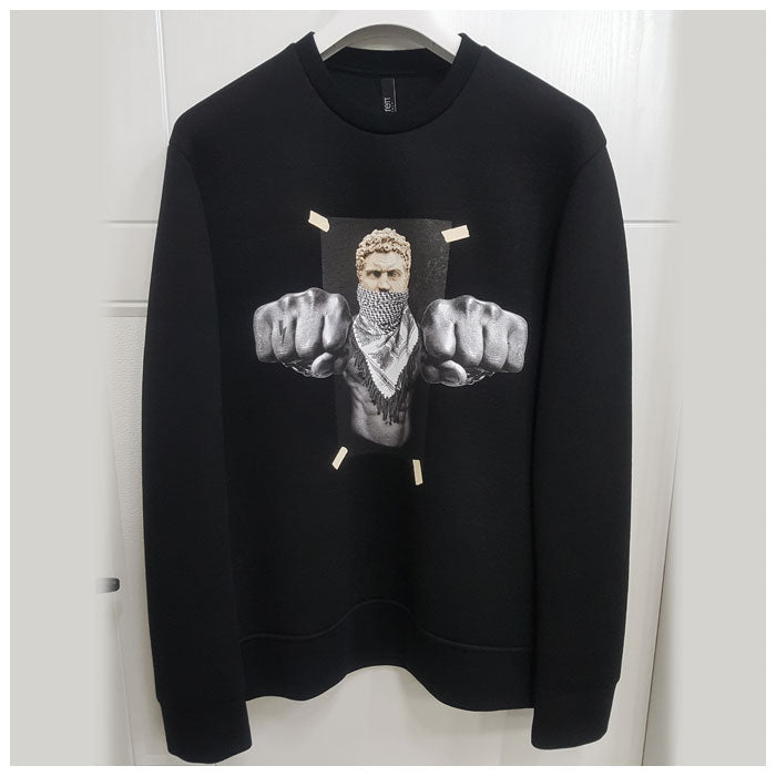 Neil Barrett Boxing Brutus Graphic Crewneck Sweatshirt Men's PBJS376B H555S 1414