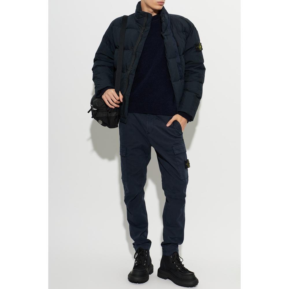 STONE ISLAND Cotton Nylon Down Jacket for Men Black