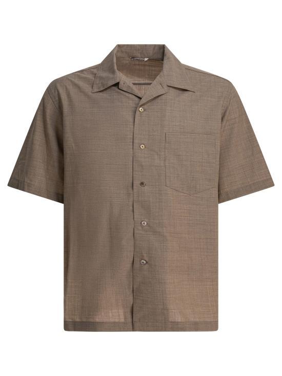AURALEE Top Light Brown Short Sleeve Shirt