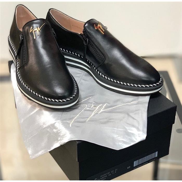 Giuseppe Zanotti Logo Zip Slip-On Dress Shoes