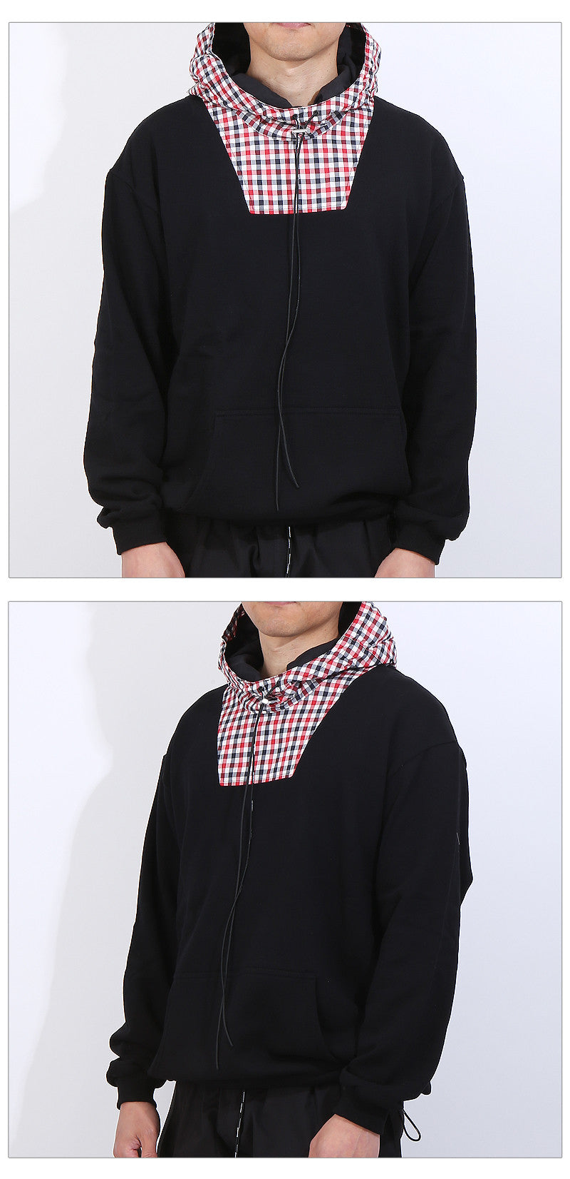 REPRESENT Men's Technical Hoodie 104003 BLACKRED CHECK