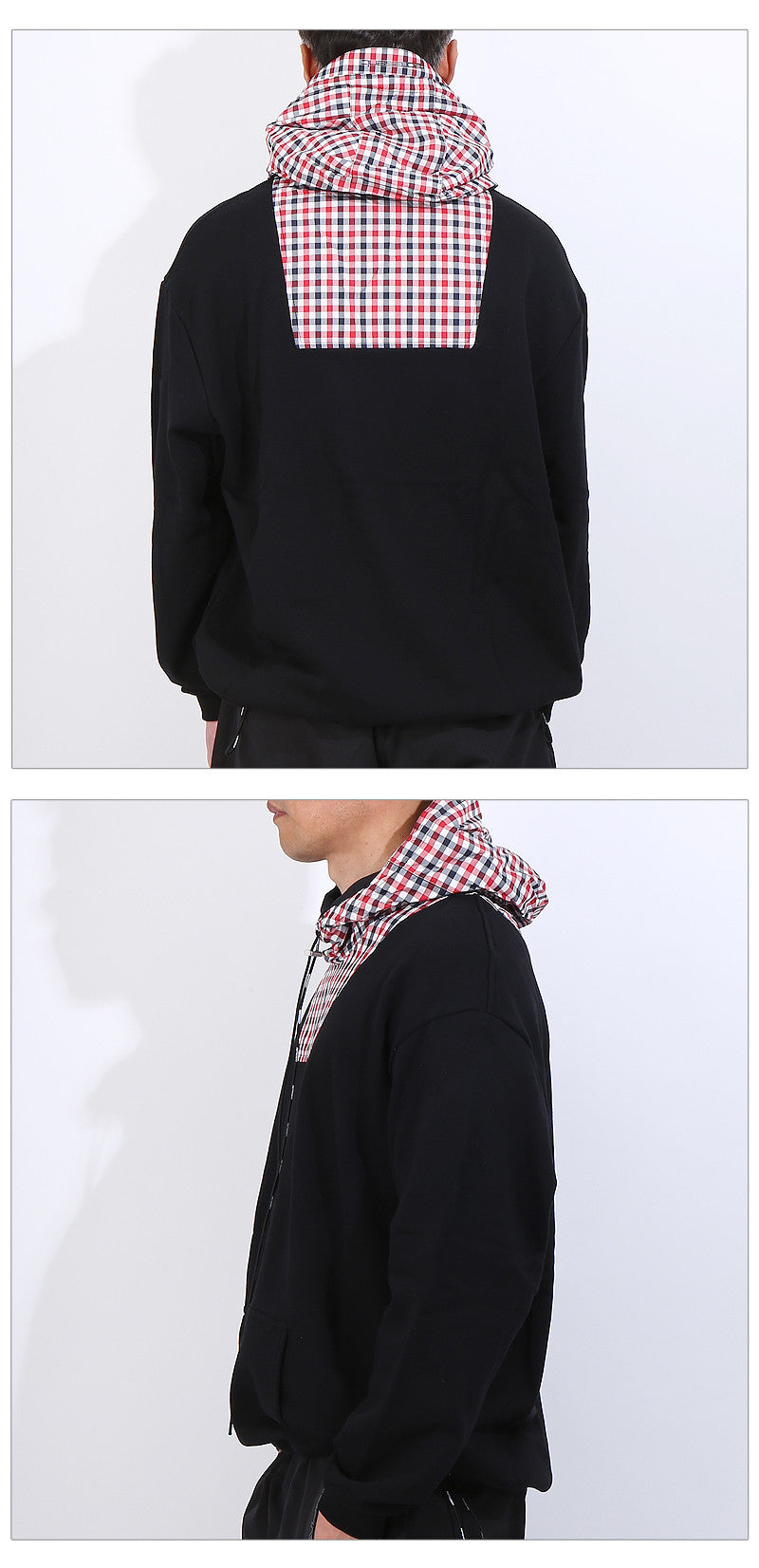 REPRESENT Men's Technical Hoodie 104003 BLACKRED CHECK