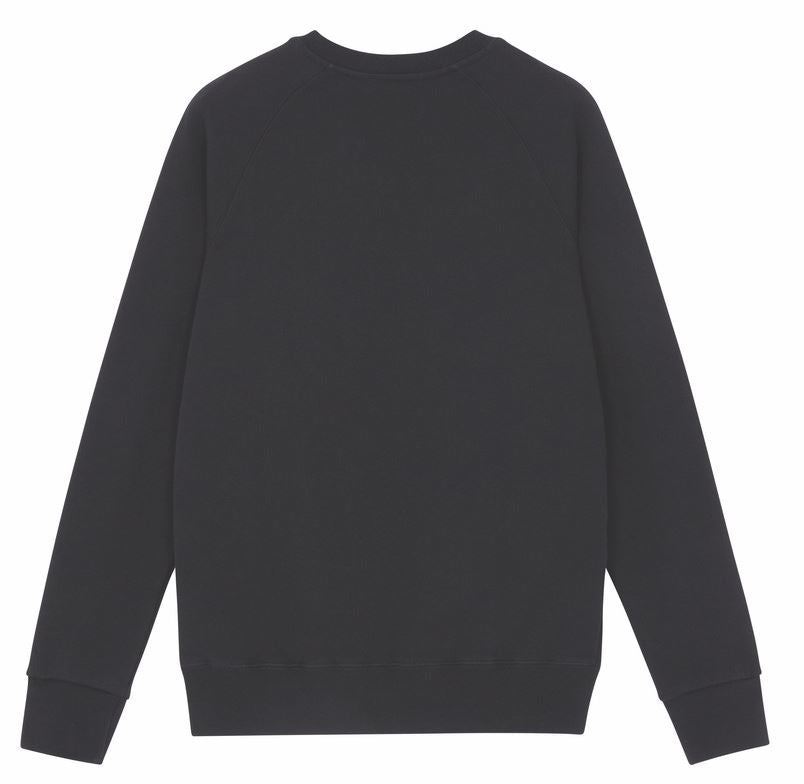 Maison Kitsune Men's Tricolor Fox Patch Crewneck Sweatshirt Black AM00302KM0002
