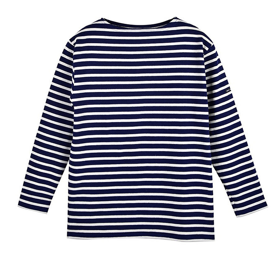 Saint James Unisex GUILDO R A Marine Ecru Stripe T-Shirt