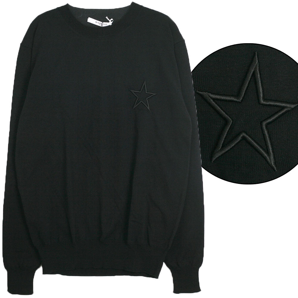 GIVENCHY Men's Black Crewneck Knit Sweater BM901X 401M