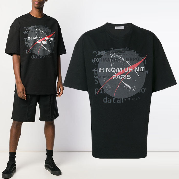 IH NOM UH NIT Vintage NASA Planet Print T-Shirt Black