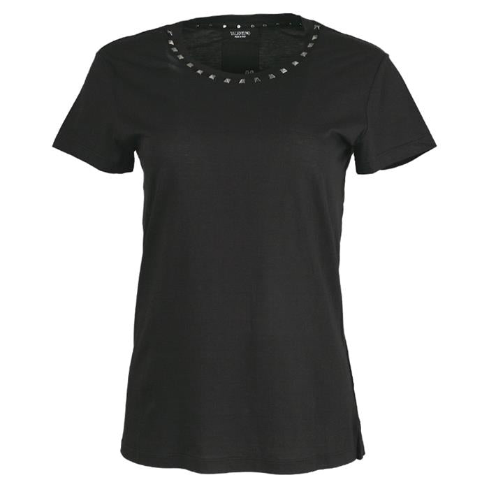 VALENTINO Rockstud Short Sleeve T-Shirt for Women MB3MG03A2QK 0BO