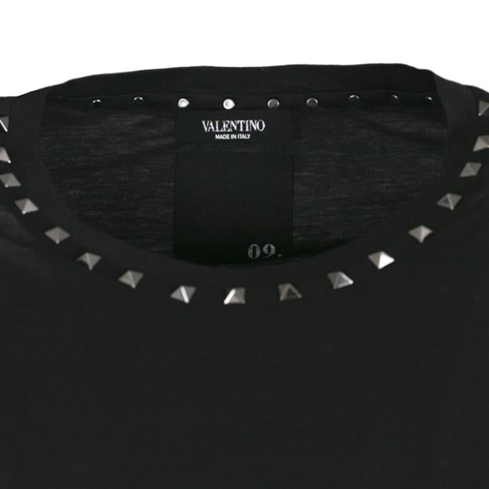 VALENTINO Rockstud Short Sleeve T-Shirt for Women MB3MG03A2QK 0BO