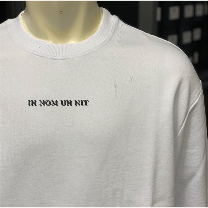 IH NOM UH NIT Logo Crewneck Sweatshirt Men Black Cotton