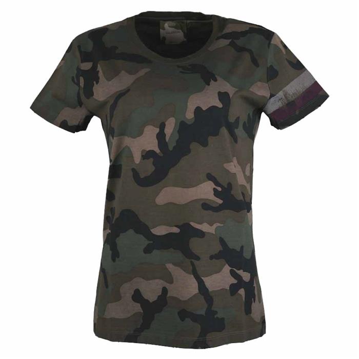 VALENTINO Camo Round Neck Short Sleeve T-Shirt with Necklace Set MB3MG03W 34W