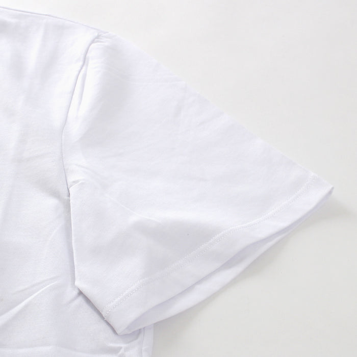 MSGM Men's White Square Logo Print T-Shirt 2640 MM67 01