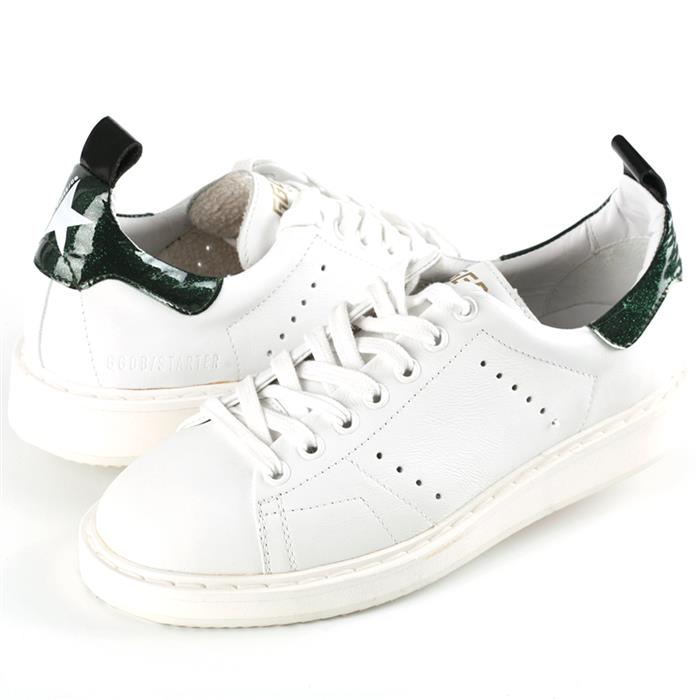 GOLDEN GOOSE Green Tab Leather Low Top Sneakers Women G29WS631 C9