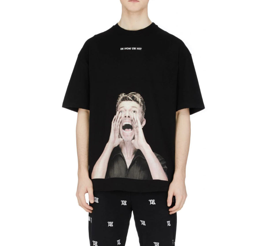 IH NOM UH NIT David Bowie Scream White/Black Short Sleeve T-Shirt NUS19280