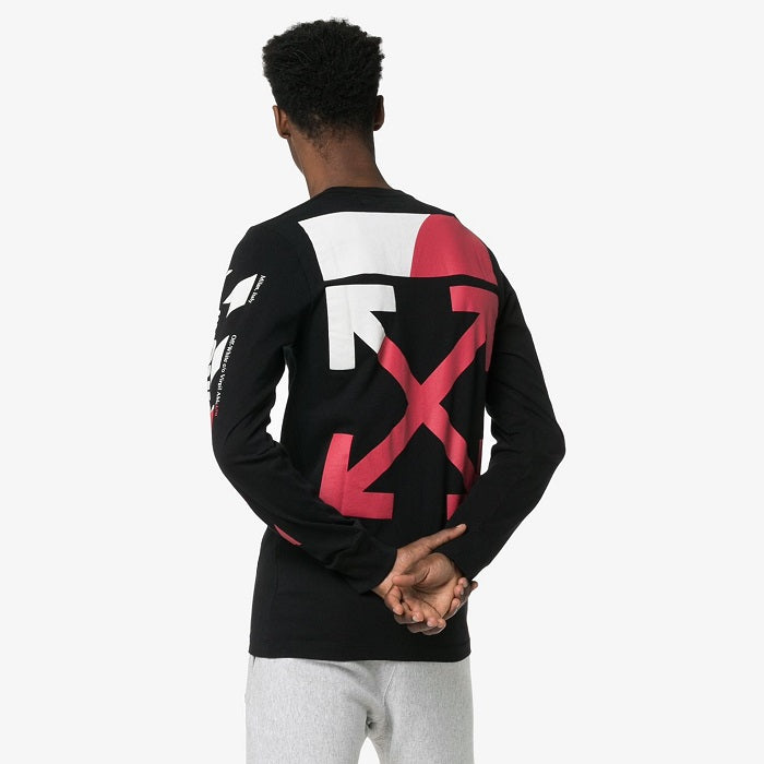 OFF WHITE Logo Stripe T-Shirt Black White Men’s Cotton