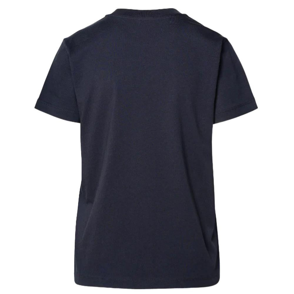 Moncler Women’s Embroidered Logo Cotton Short Sleeve T-Shirt Navy