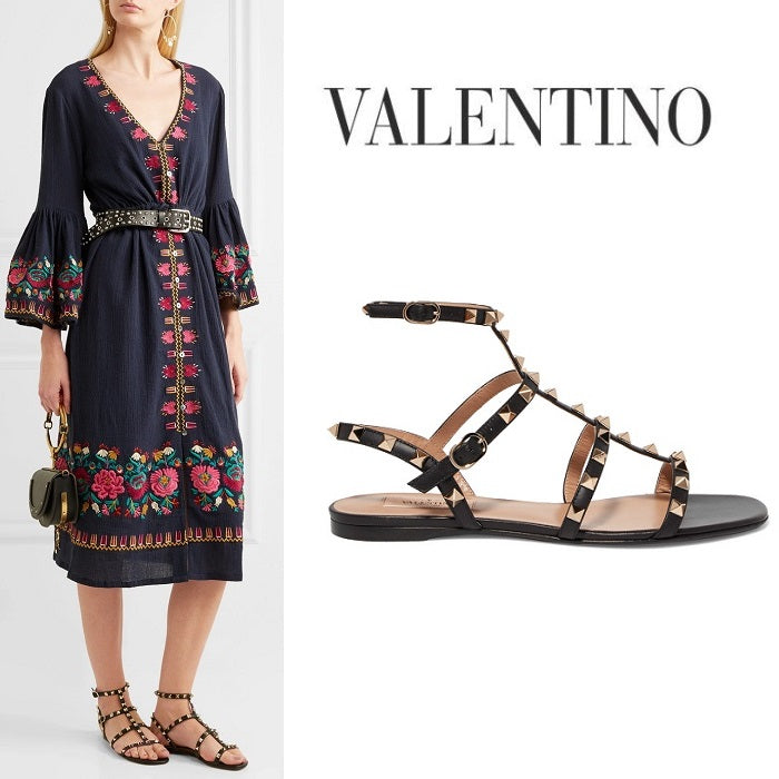 VALENTINO Women's Rockstud Strappy Sandals RW2S0A05 VOD 0NO