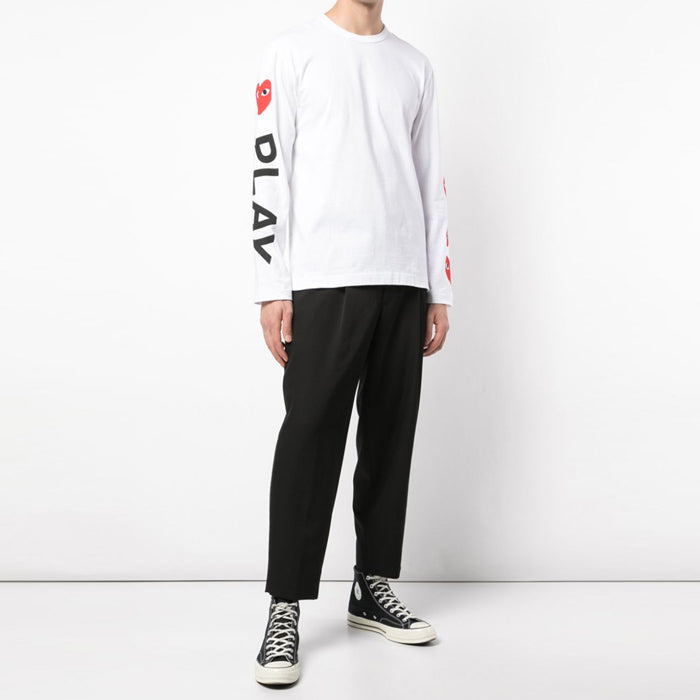 Comme des Garcons Big Heart Logo Long Sleeve Crewneck T-Shirt P1T262