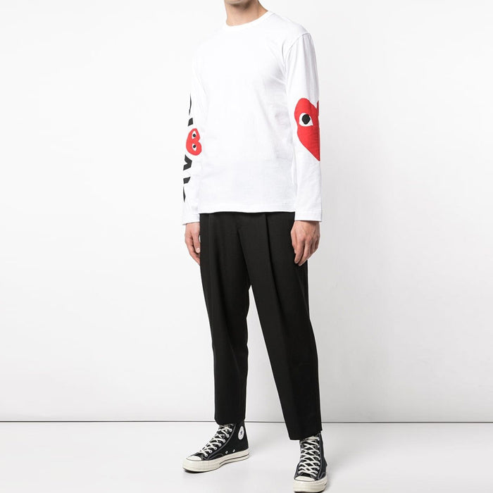 Comme des Garcons Big Heart Long Sleeve Crewneck T-Shirt Black Men