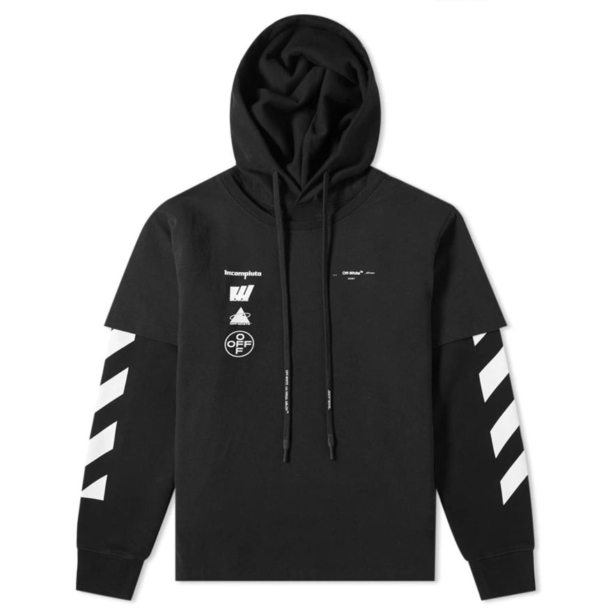 OFF WHITE Mariana Men's Black Hoodie OMB033E191850051088