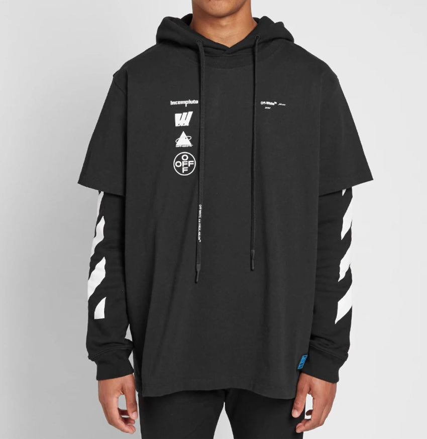 OFF WHITE Mariana Men's Black Hoodie OMB033E191850051088