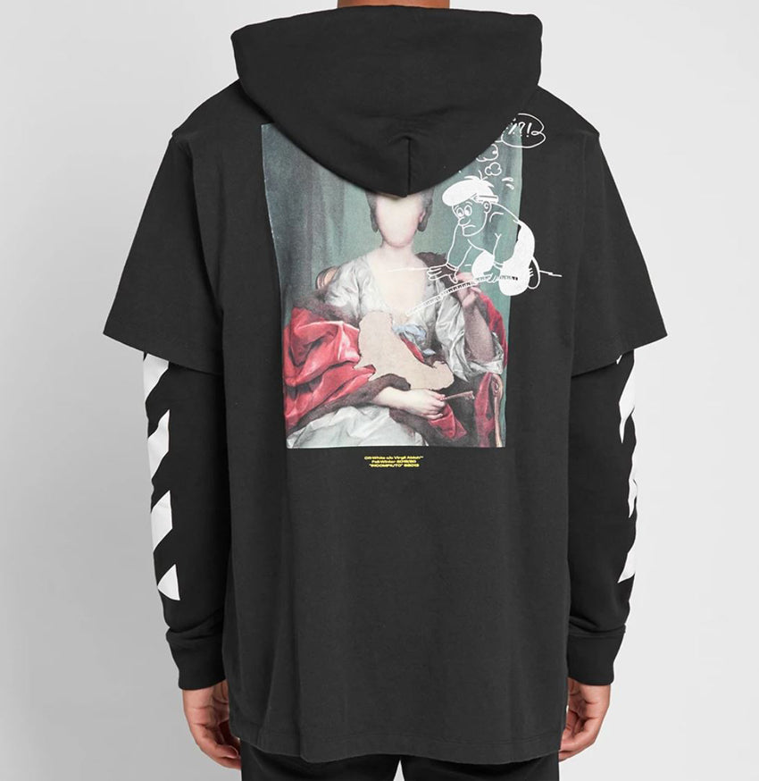 OFF WHITE Mariana Men's Black Hoodie OMB033E191850051088