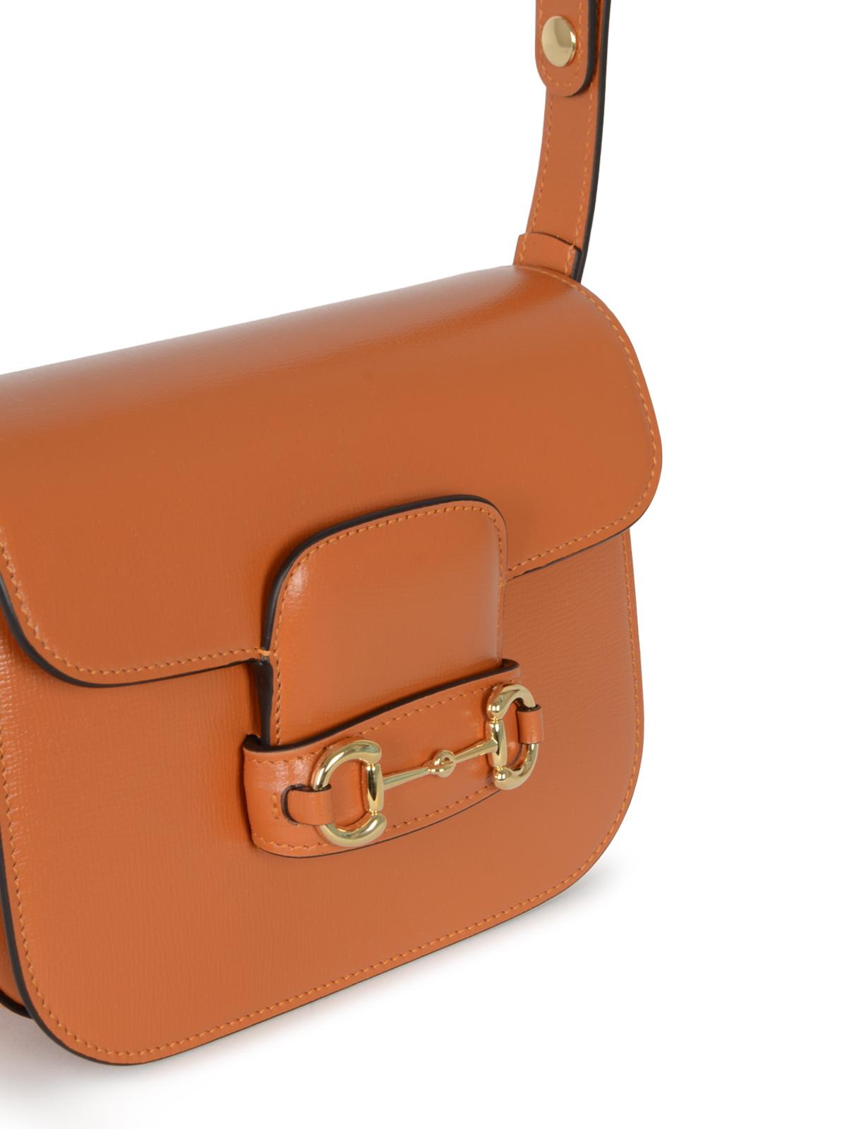 GUCCI Leather Shoulder Bag Brown