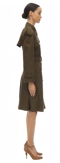 BURBERRY Westminster Canvas Trench Long Coat Military Green