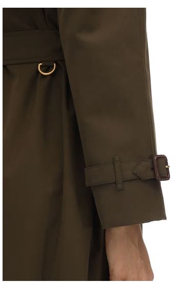 BURBERRY Westminster Canvas Trench Long Coat Military Green
