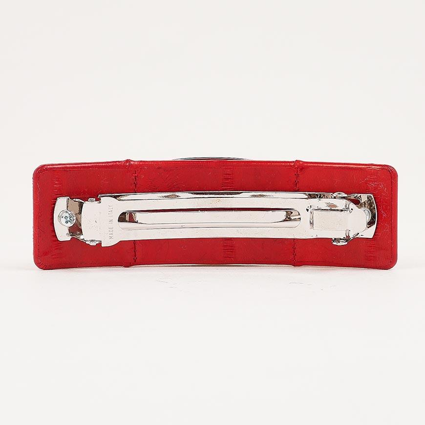 Ferragamo Women’s Leather Vara Hair Pin 34 0388 FLAME RED 0765267