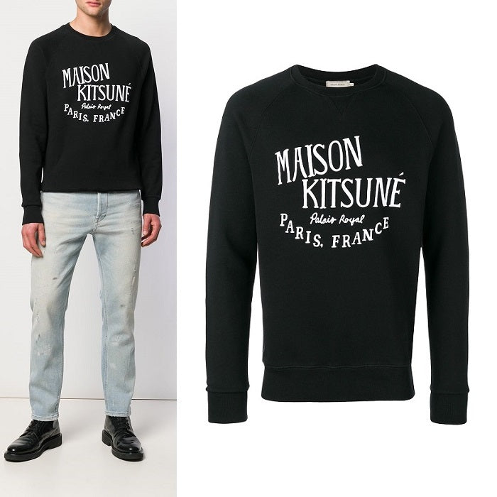 Maison Kitsune Men's Palais Royal Black Sweatshirt AM00300KM0001