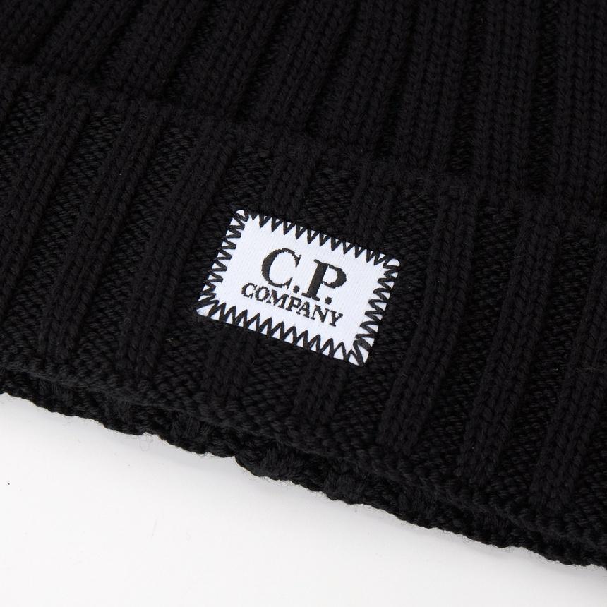 CP Company Unisex Black Knit Beanie
