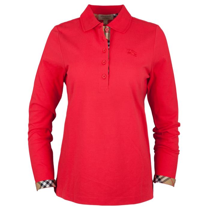 BURBERRY Women's Long Sleeve Polo Shirt 8004800 ROSSO