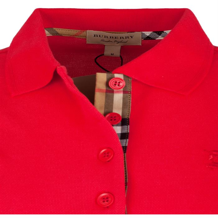 BURBERRY Women's Long Sleeve Polo Shirt 8004800 ROSSO