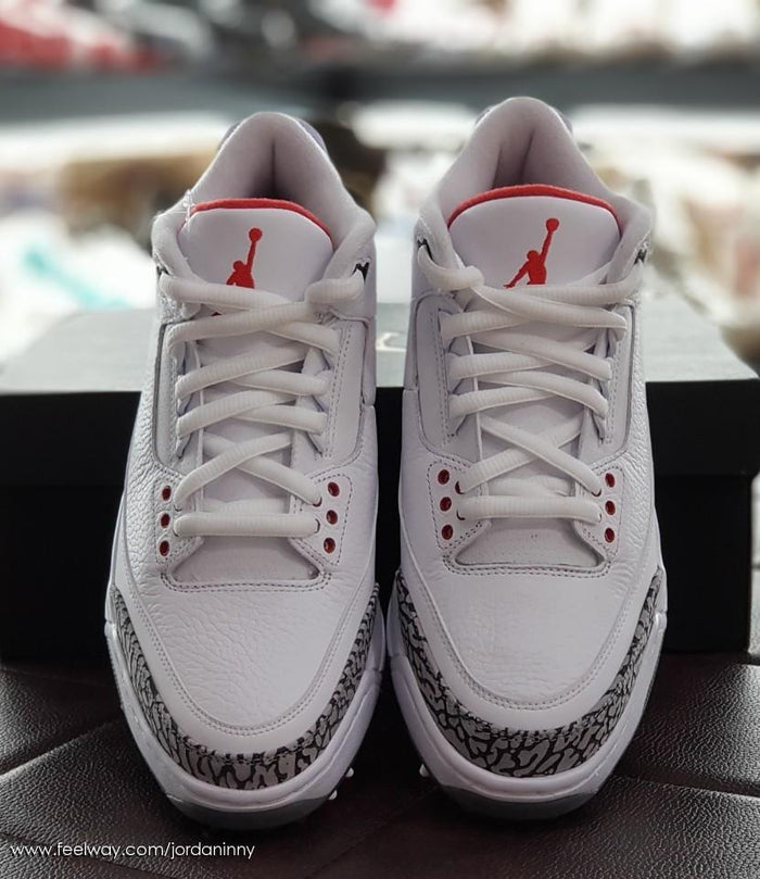 Air Jordan White Cement Golf Low Sneakers