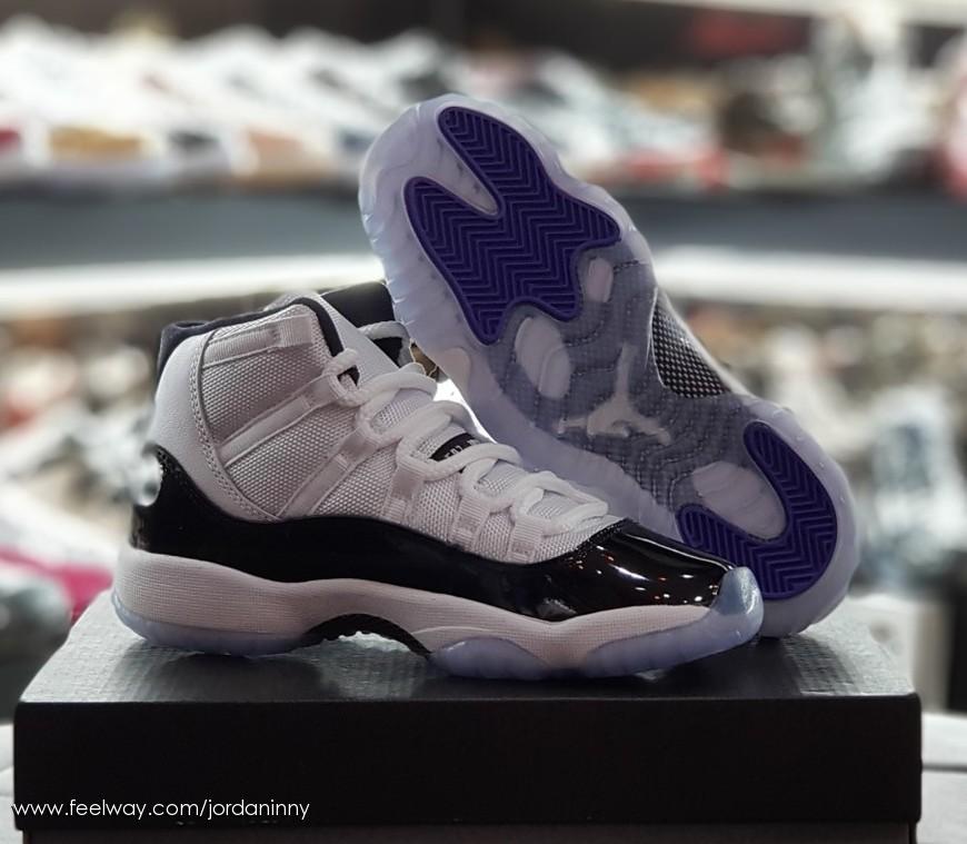 Air Jordan 11 Retro Concord 2018 White Black Women's High Top Sneaker 378038 100