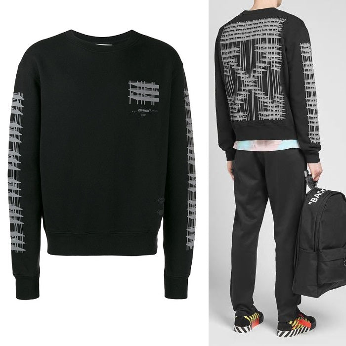 OFF WHITE Men's Industrial Slim Fit Black Sweatshirt OMBA025E19