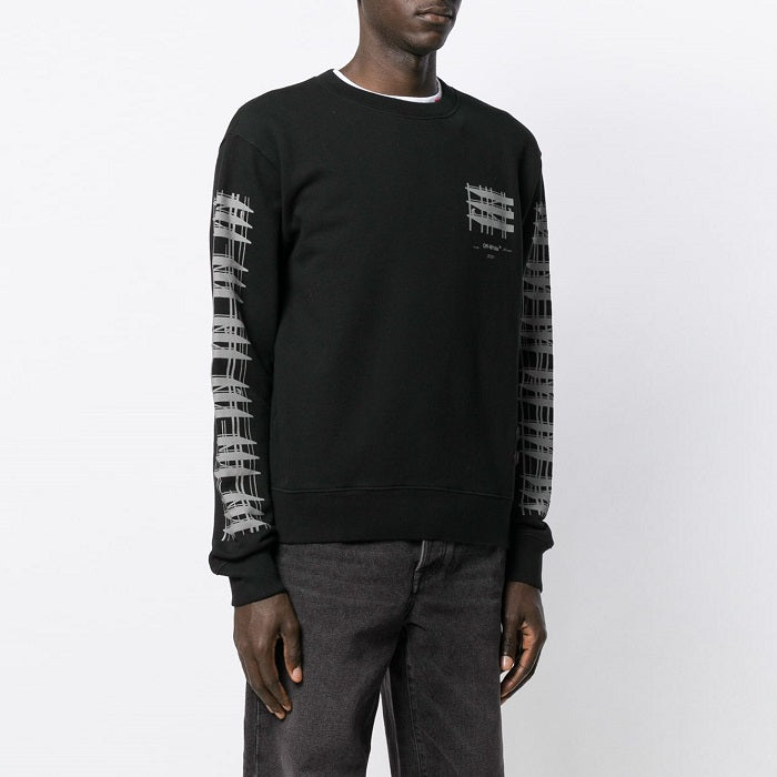 OFF WHITE Men's Industrial Slim Fit Black Sweatshirt OMBA025E19