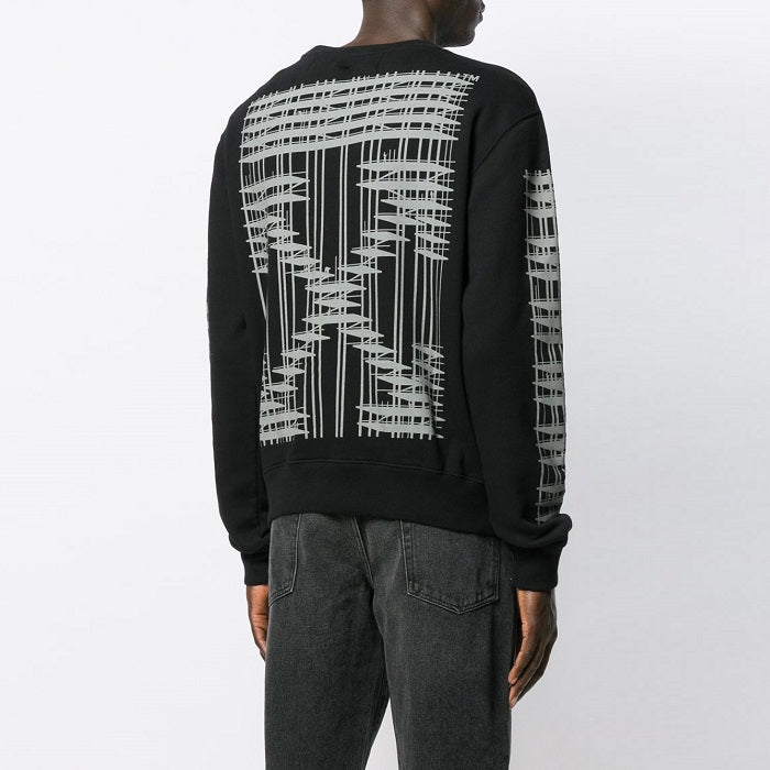 OFF WHITE Men's Industrial Slim Fit Black Sweatshirt OMBA025E19