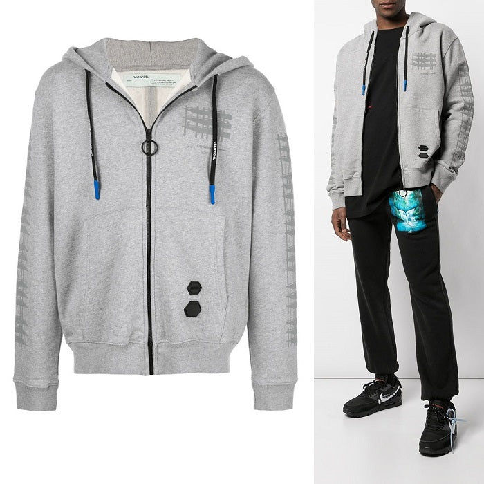 OFF WHITE Diag Industrial Slim Zip Hoodie OMBE001E19E