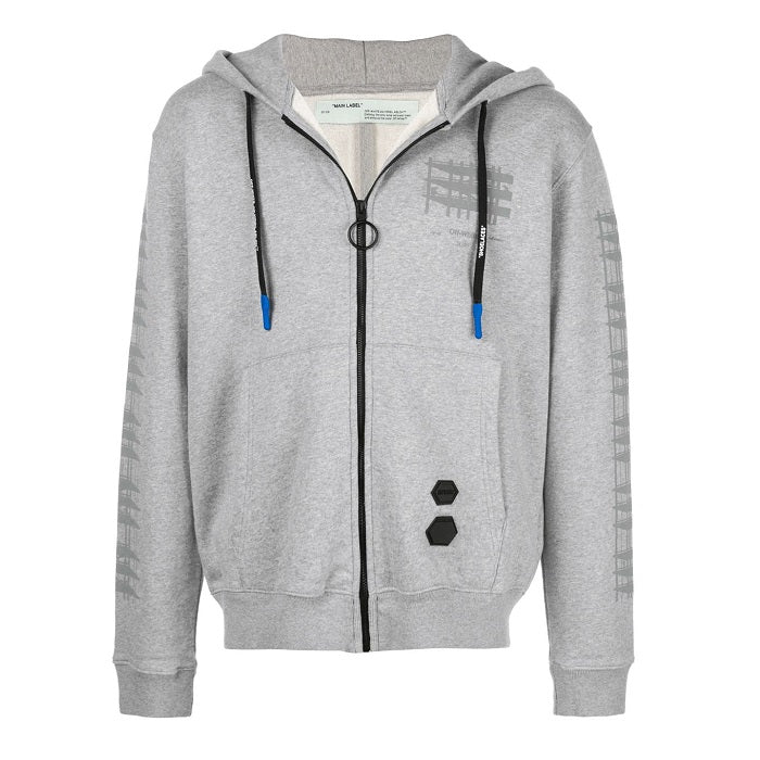 OFF WHITE Diag Industrial Slim Zip Hoodie OMBE001E19E