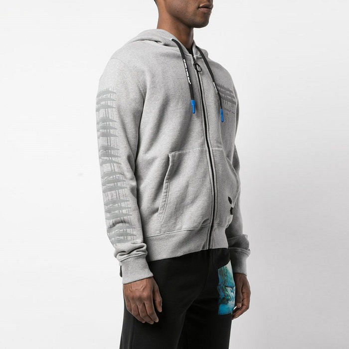 OFF WHITE Diag Industrial Slim Zip Hoodie OMBE001E19E