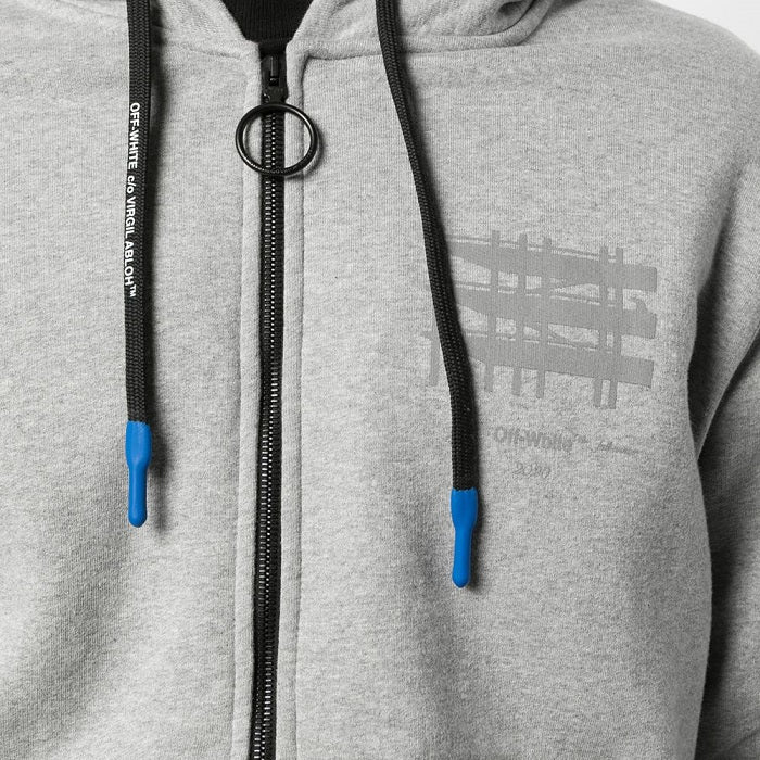 OFF WHITE Diag Industrial Slim Zip Hoodie OMBE001E19E