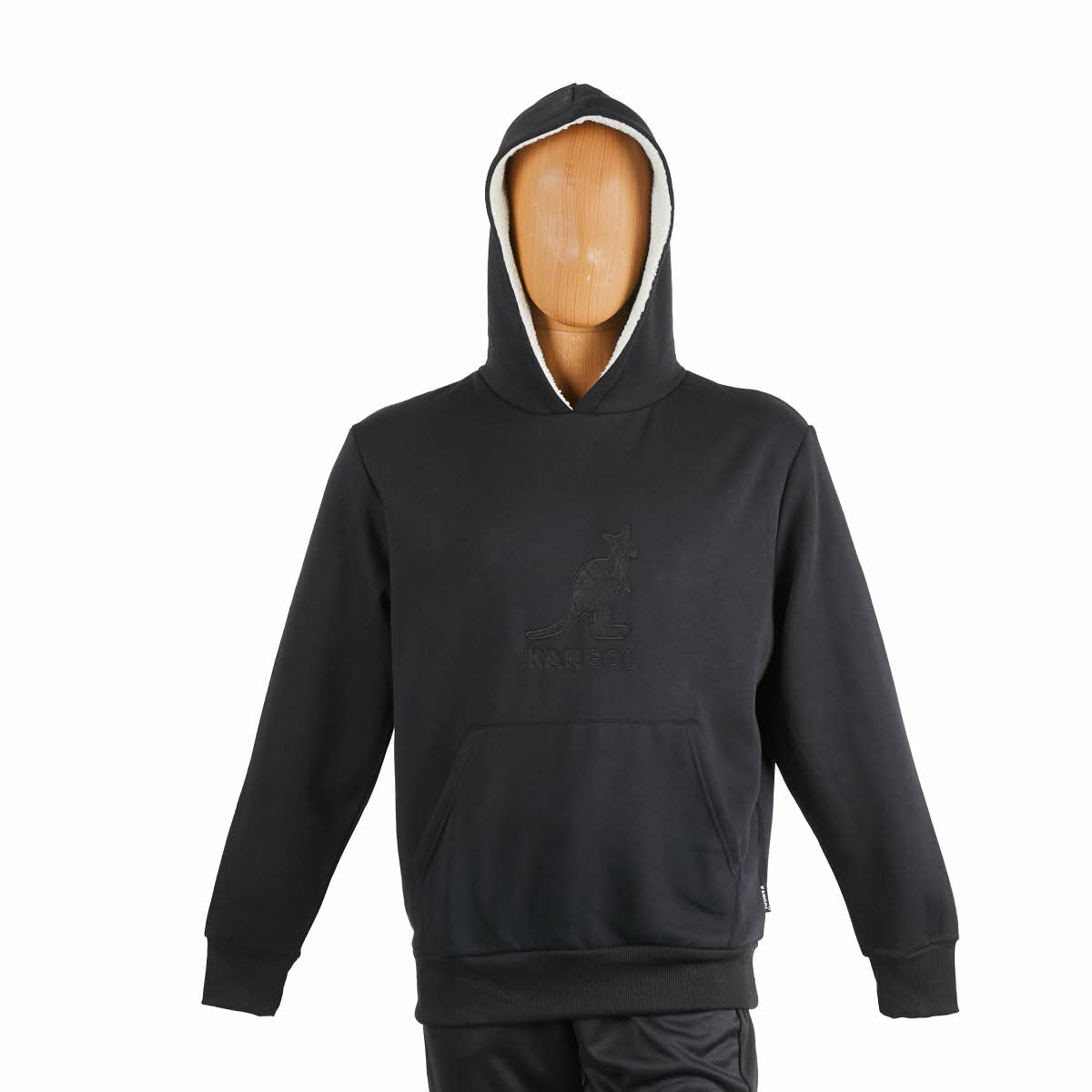 KANGOL Men's Sherpa Fleece Black Hoodie K9693