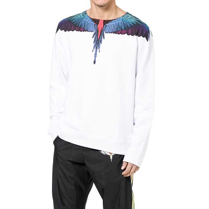 Marcelo Burlon Men's White Multi Wings Crewneck Sweatshirt CMBA009F