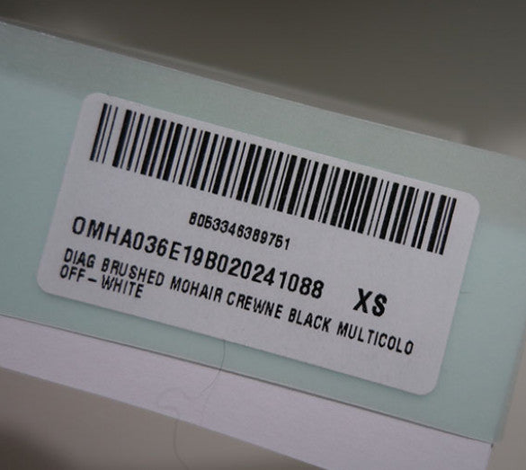 OFF WHITE Brushed Mohair Diagonal Stripe Multicolor Crewneck Sweater