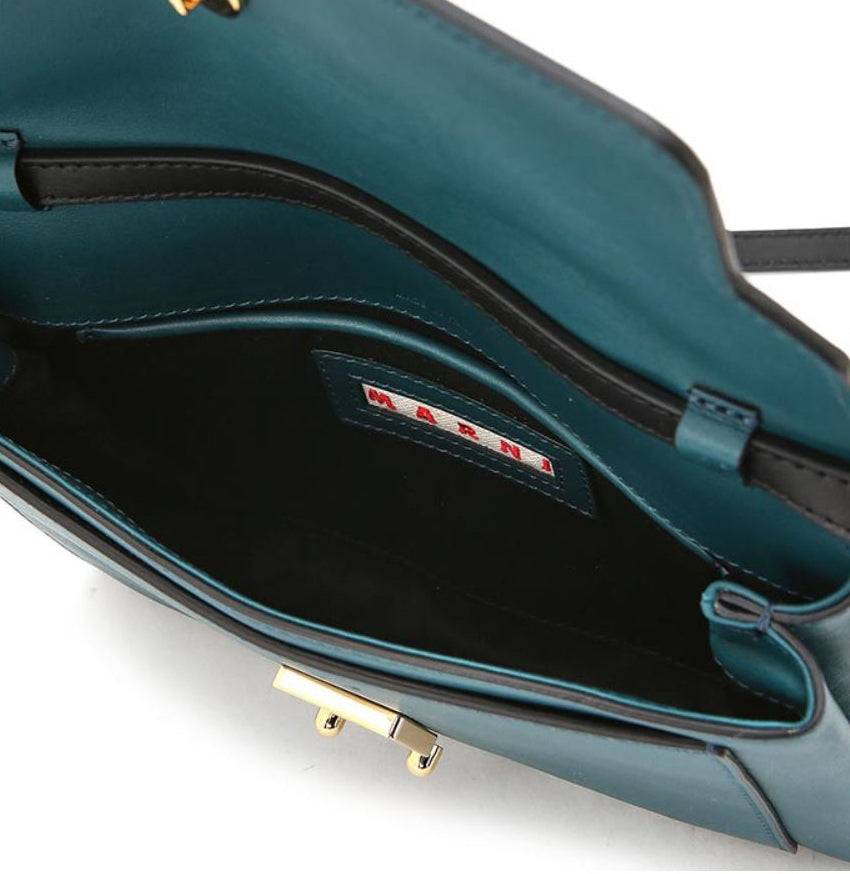 Marni Trunk Black Green Crossbody Bag PHMPV06U02LV589Z