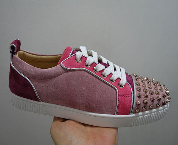 Christian Louboutin Multi Rose Pink Junior Spike Low-Top Sneakers
