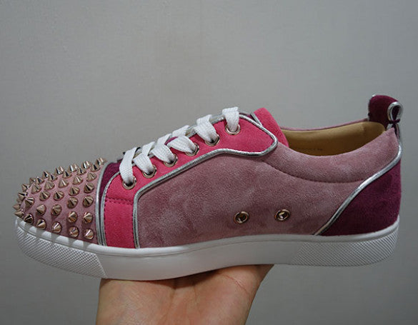 Christian Louboutin Multi Rose Pink Junior Spike Low-Top Sneakers