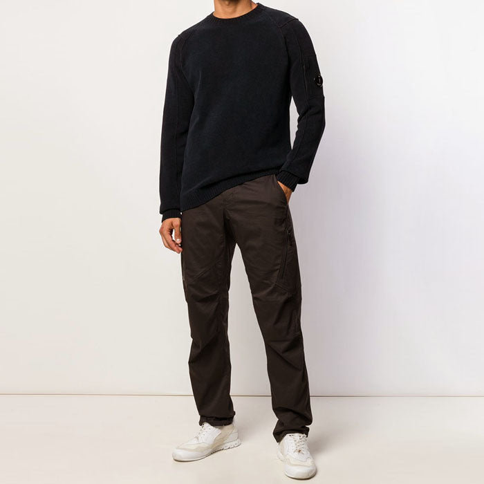 CP Company Lens Patch Round Neck Knit Sweater for Men 07CMKN072A
