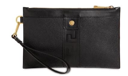 Versace Tumbled Small Leather Clutch